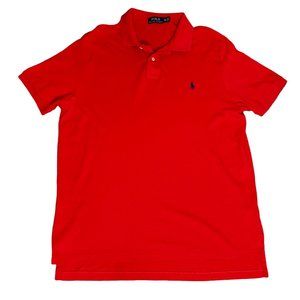 Polo Ralph Lauren Mens Shirt Red Blue Pony Short Sleeves